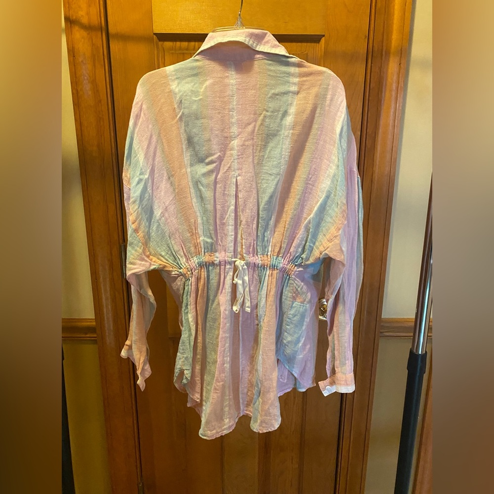 Multicolored Block Print Button Down Shirt - image 4